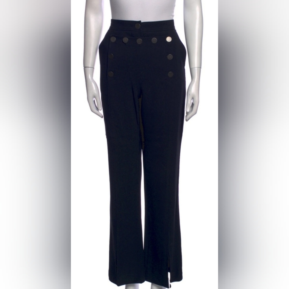 A.L.C. Black Wide Leg With Slit  Women's Pants